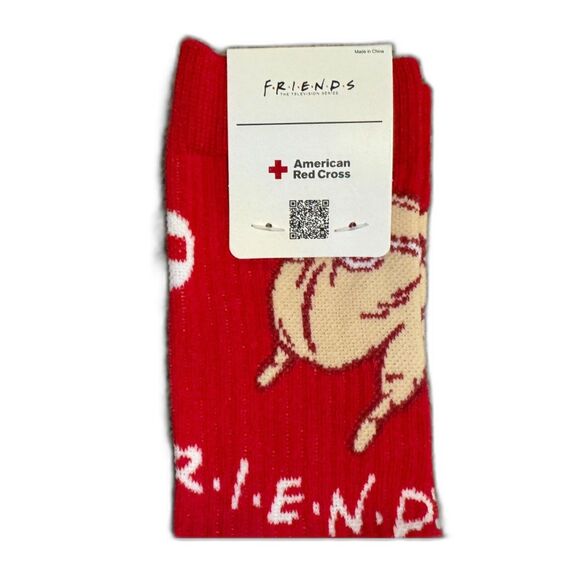 Friends TV Show Holiday Crew Socks One Size New with Tags American Red Cross - Picture 3 of 5